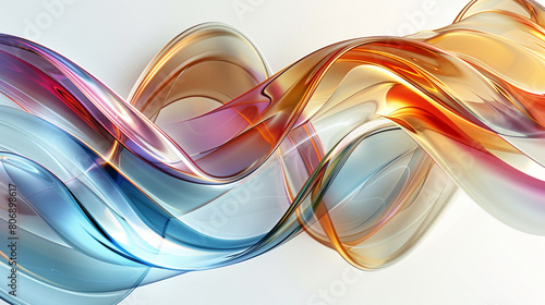 An elegant multicolor glass wavy background set against a clean white backdrop, showcasing the intricate patterns and textures of the glass in breathtaking clarity