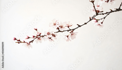 red cherry blossom tree branch