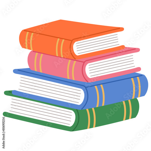stack of colorful books illustration