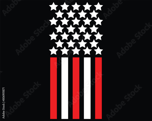 stars and stripes abstract bright design. Independence Day modern vector background. Glossy grunge concept vertical american flag.
