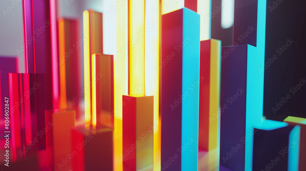 Colorful neon lights in an abstract urban landscape representing a city's vibrant nightlife. Colorful neon lights in an abstract urban landscape representing a city's vibrant nightlife.