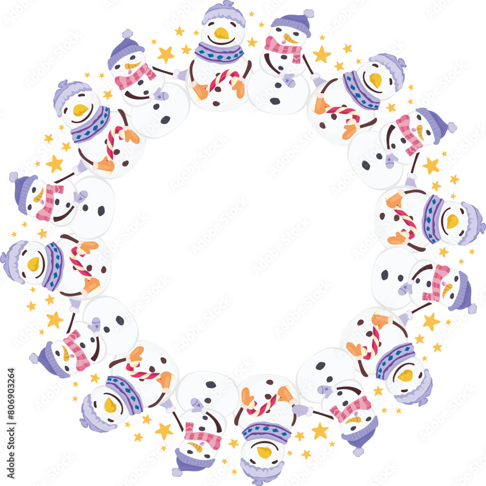 Beautiful christmas snowman wreath on transparent background.
Beautiful christmas snowman wreath on transparent background.