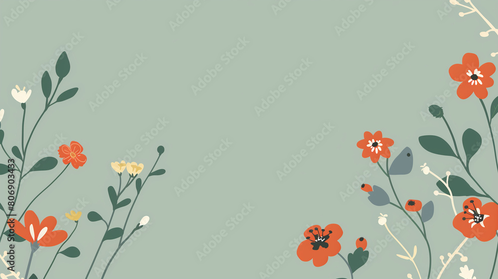 Scandinavian Style Flower Illustration Background