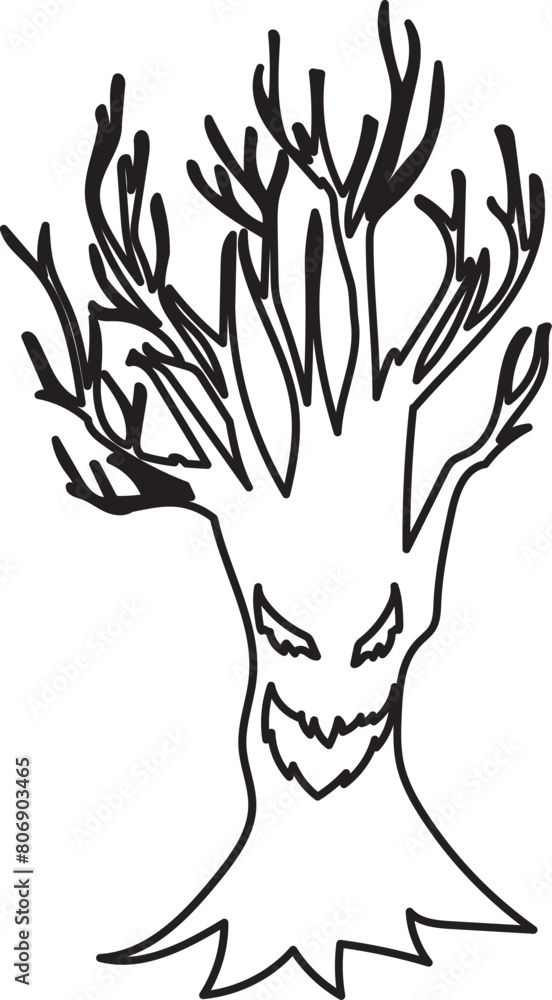 Hand drawn devil tree transparent background.
Hand drawn devil tree transparent background.