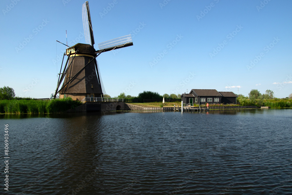 Windmill on a sunny day in the Netherlands Windmill on a sunny day in the Netherlands
