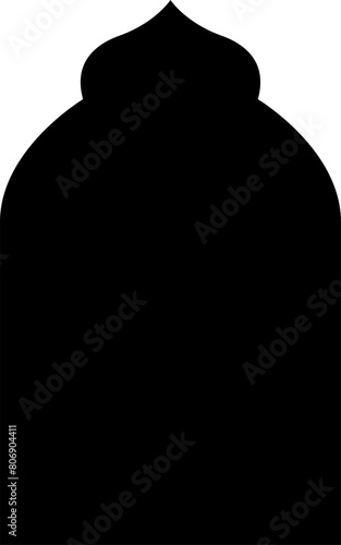 Arabic shapes, windows and arches. Traditional ornamental banner, frame. Muslim holidays, Ramadan Kareem. Modern eastern architecture. Vector illustration.