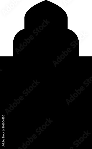 Arabic shapes, windows and arches. Traditional ornamental banner, frame. Muslim holidays, Ramadan Kareem. Modern eastern architecture. Vector illustration.