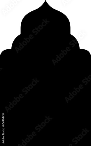 Arabic shapes, windows and arches. Traditional ornamental banner, frame. Muslim holidays, Ramadan Kareem. Modern eastern architecture. Vector illustration.