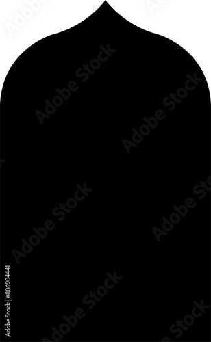 Arabic shapes, windows and arches. Traditional ornamental banner, frame. Muslim holidays, Ramadan Kareem. Modern eastern architecture. Vector illustration.