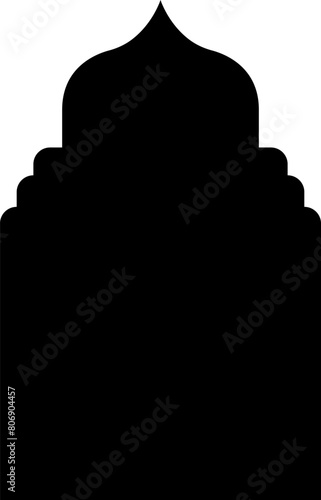 Arabic shapes, windows and arches. Traditional ornamental banner, frame. Muslim holidays, Ramadan Kareem. Modern eastern architecture. Vector illustration.