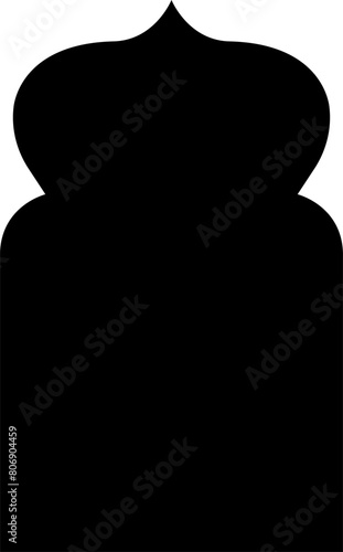 Arabic shapes, windows and arches. Traditional ornamental banner, frame. Muslim holidays, Ramadan Kareem. Modern eastern architecture. Vector illustration.