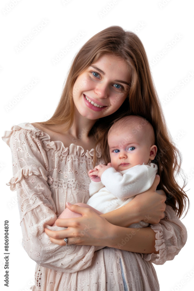 Mother and her newborn baby transparent background Mother and her newborn baby transparent background