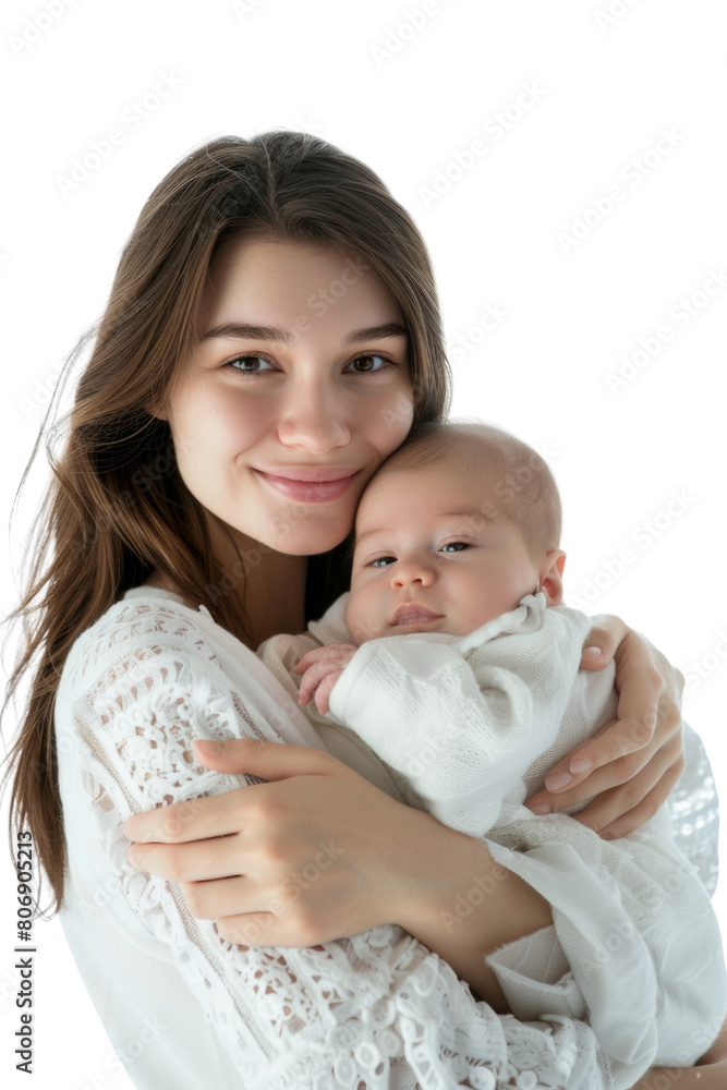 Mother and her newborn baby transparent background Mother and her newborn baby transparent background