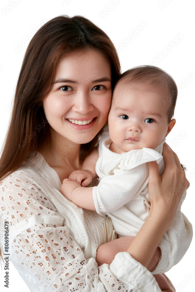 Mother and her newborn baby transparent background Mother and her newborn baby transparent background
