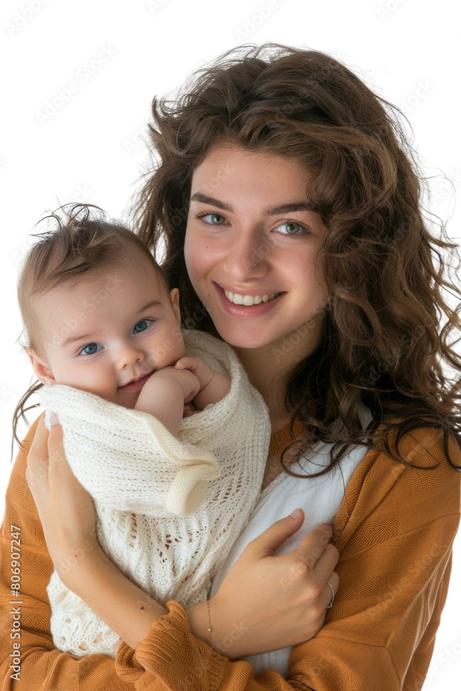 Mother and her newborn baby transparent background Mother and her newborn baby transparent background