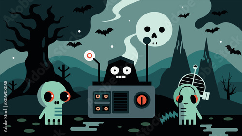 A haunted radio station with ghostly voices whispering tales of death and destruction into the ears of terrified listeners..