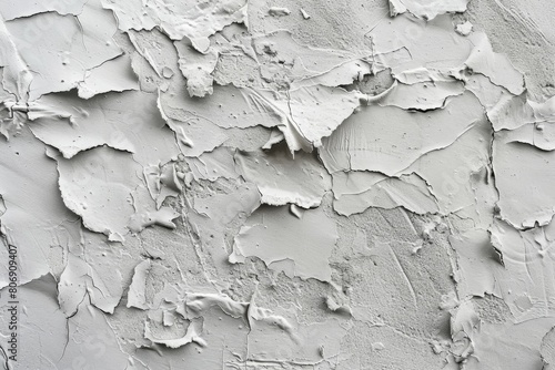 Abstract Gray Wall Texture with Peeled Grunge Painted Plaster Surface