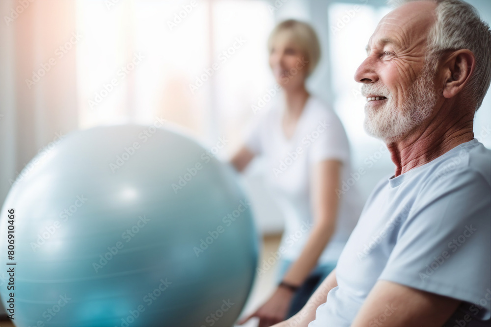 Fototapeta premium AI generated portrait of patient in professional rehabilitation center