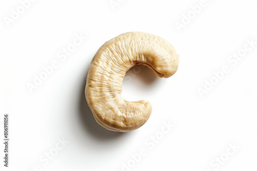 Photo of cashew nut generated with ai technology isolated on white color background
