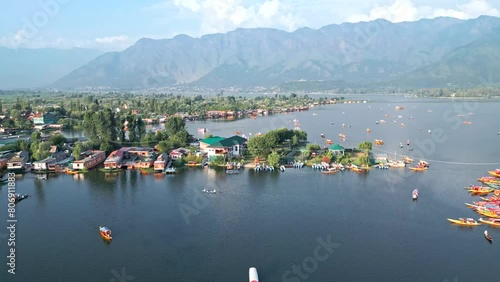 Srinagar, Dal Lake from drone, Jammu and Kashmir, India from the air