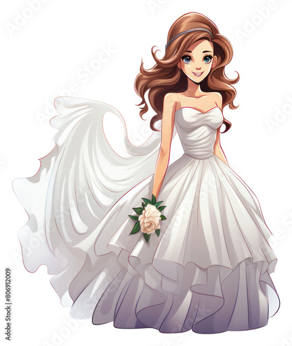 PNG Cartoon illustration of bride fashion wedding cartoon