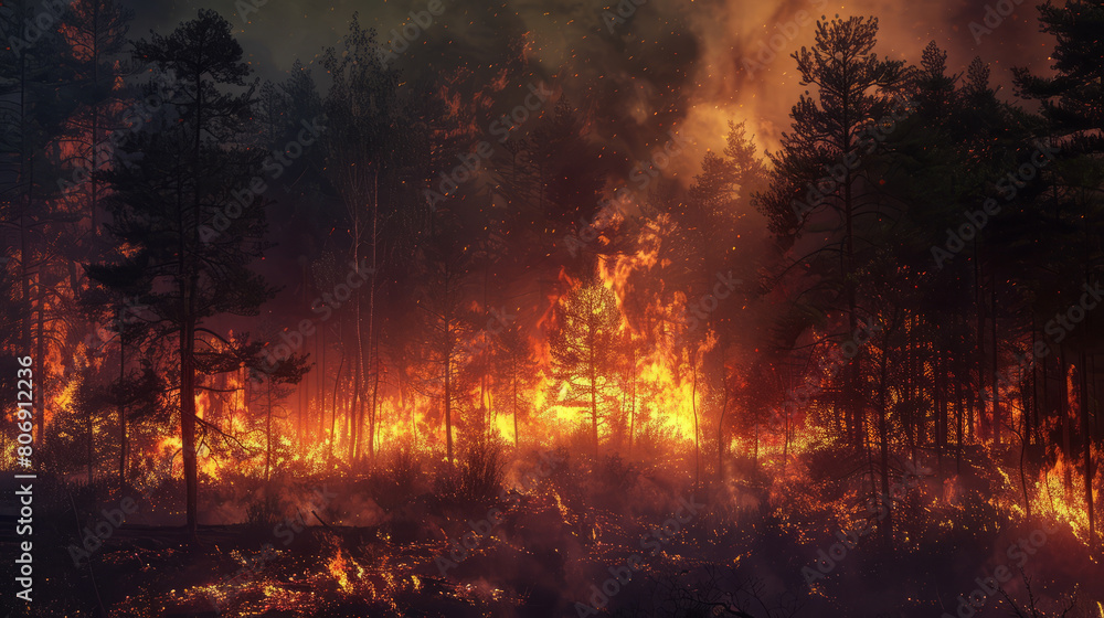 Forest fires occur in the summer Forest fires occur in the summer
