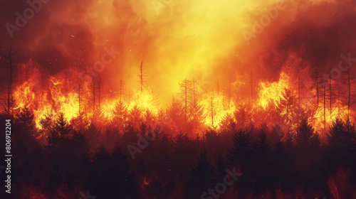 Forest fires occur in the summer