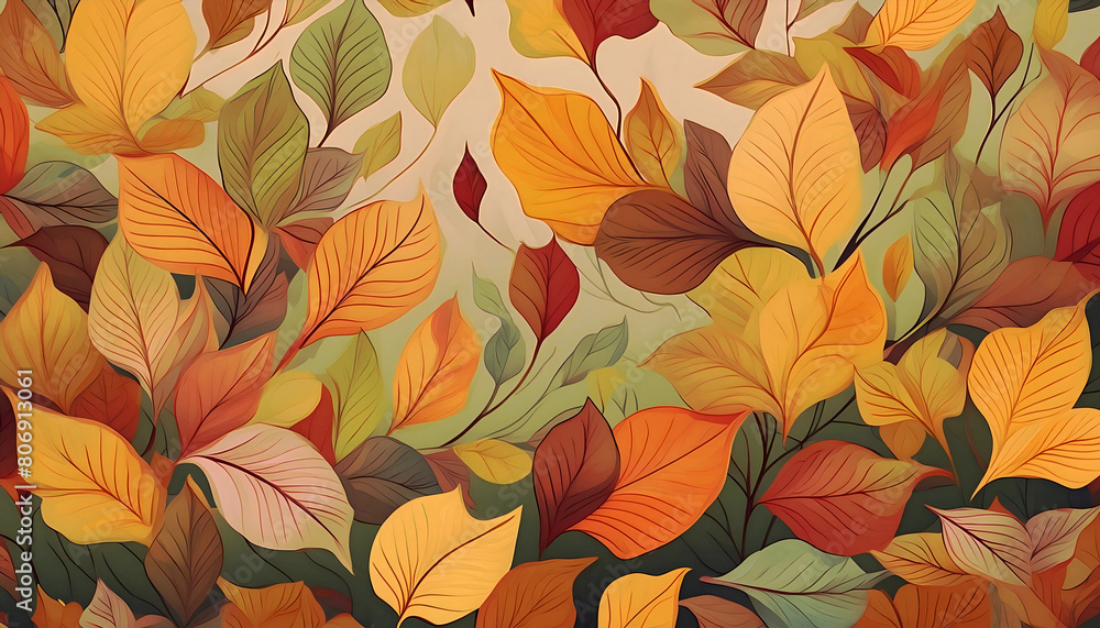 autumn leaves seamless pattern fall