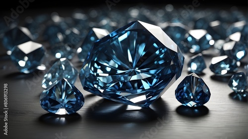 Brilliant Diamond Jewelry Luxury Gemstone with a Shiny Blue Crystal  Precious Gemstones Isolated Diamond with Shimmering Light and Luxury  Fashionable Jewelry Shiny Crystal and Brilliant Gem for Elega