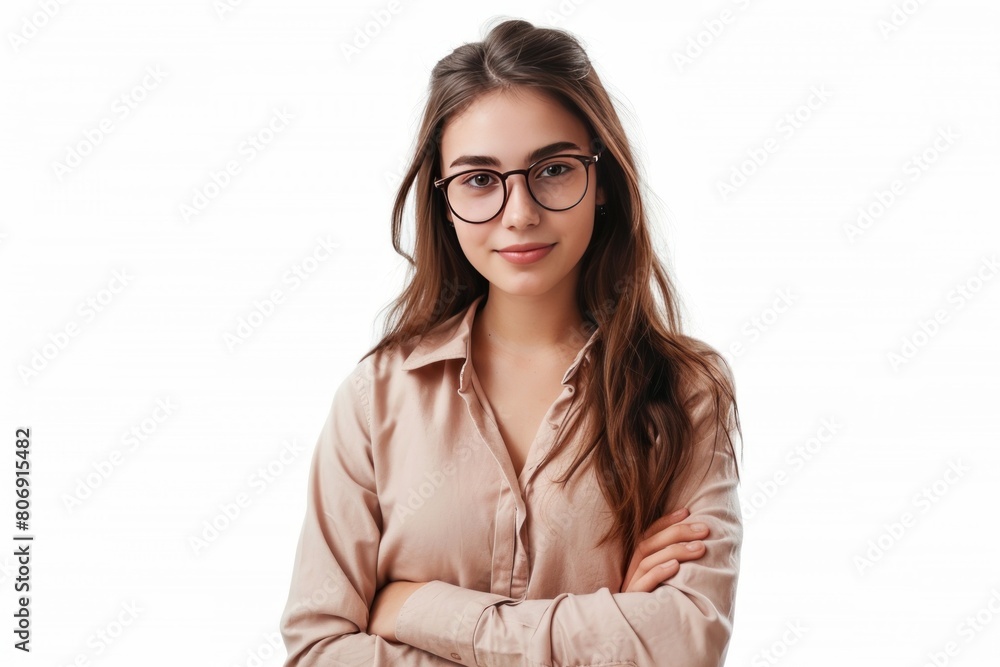 Young pretty woman, Software Quality Assurance Engineer photo on white isolated background