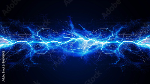 blue electric lighting on dark background  © AiDesign