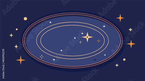 A series of gently glowing stars outlining the outline of a plate representing the stoic practice of moderation.. Vector illustration