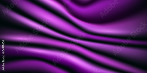 Purple drapery silk fabric luxury background. Wavy abstract pattern vector satin fabric texture. Smooth shiny curtain made of draping material. Elegant velvet curve moving image, realistic 3D vector 