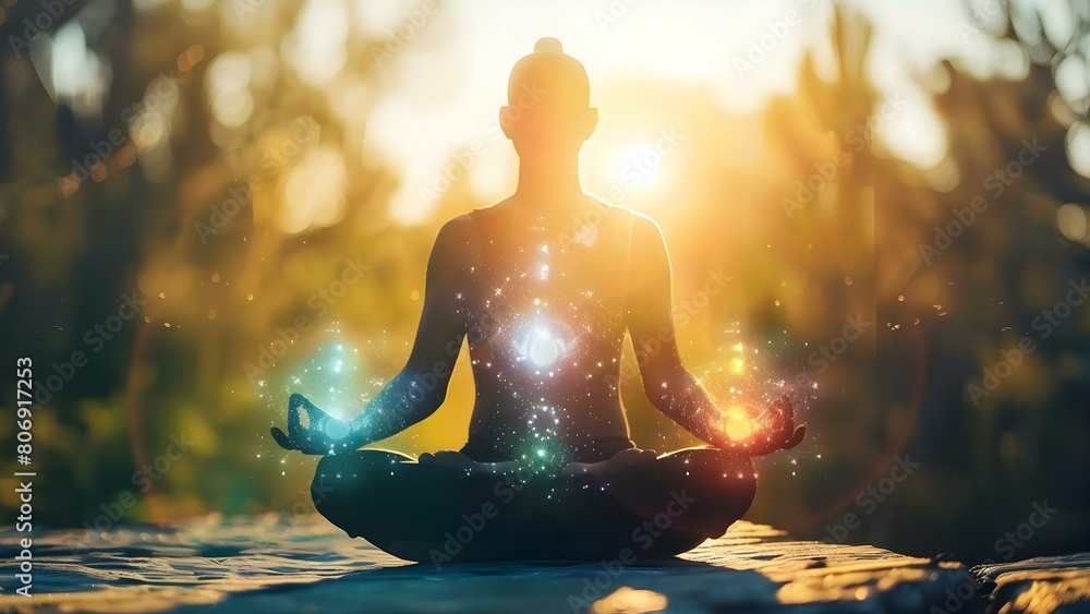 Forming a Profound Spiritual Connection through Meditation, Astral Communication, and Telepathy. Concept Spiritual Connection, Meditation, Astral Communication, Telepathy, Inner Peace Forming a Profound Spiritual Connection through Meditation, Astral Communication, and Telepathy. Concept Spiritual Connection, Meditation, Astral Communication, Telepathy, Inner Peace