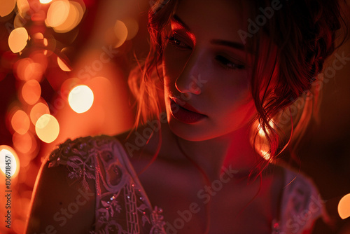 Wallpaper Mural Image generative AI of femme fatale woman walk in city cinematic film noir style Torontodigital.ca