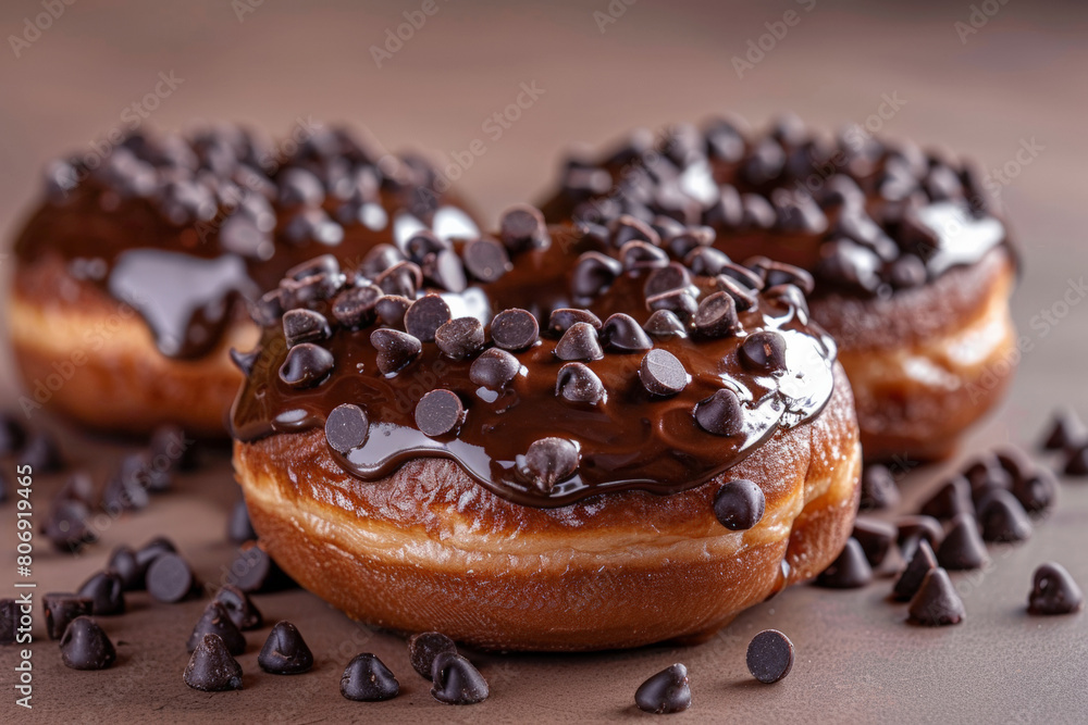 Two Doughnuts on Table. National Donut (Doughnut) day. Generative AI Two Doughnuts on Table. National Donut (Doughnut) day. Generative AI