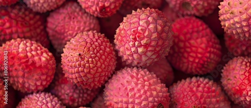 Detailed View of the Unique and Textured Surface of a Fresh Lychee Fruit Skin