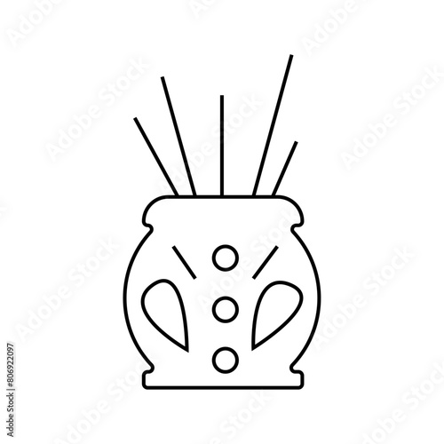 Incense in doodle style. Vector illustration.