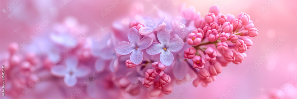 custom made wallpaper toronto digitalClose-up view of beautiful lilac flowers on the blurred pink background. Springtime blooming concept.