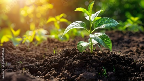 Establishing Young Trees in Soil for Sustainable Agriculture Practices. Concept Soil Management, Young Trees, Sustainable Agriculture, Establishment Practices
