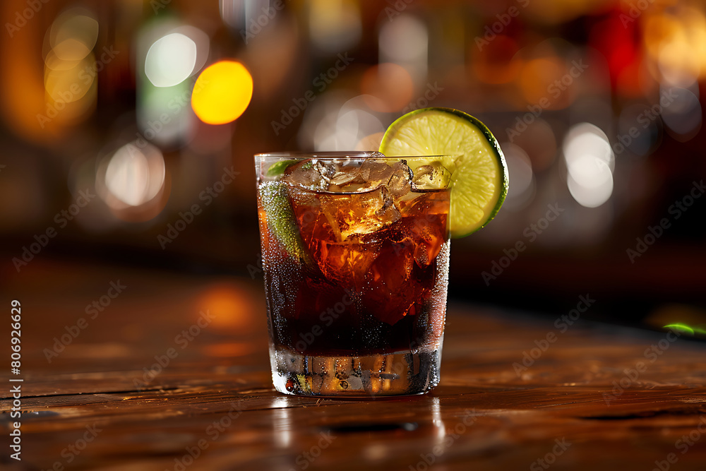cuba libre cocktail in cafe bar cuba libre cocktail in cafe bar