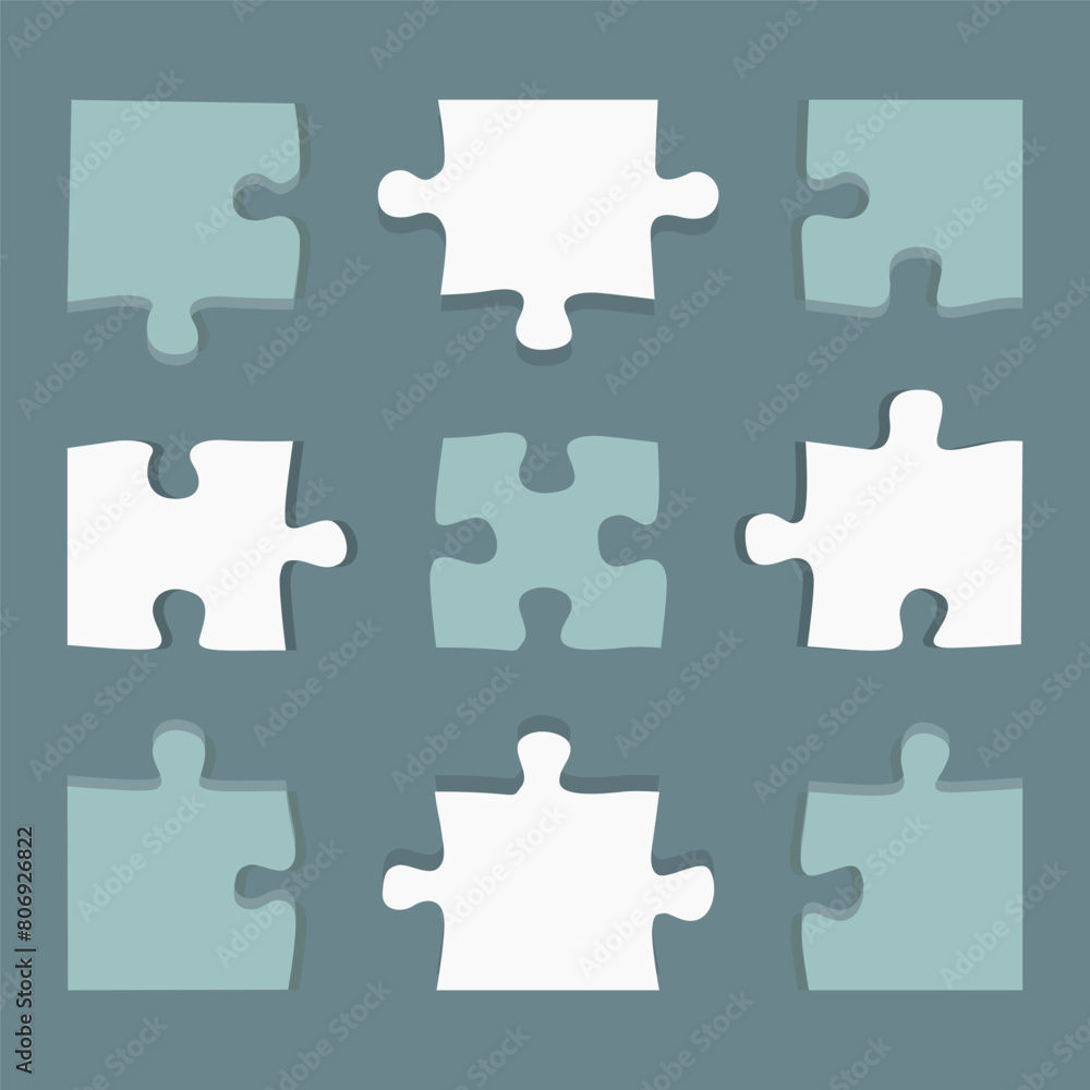 Puzzle pieces collection. Set of puzzle jigsaw icons Puzzle pieces collection. Set of puzzle jigsaw icons