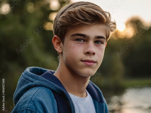 Young teenage European boy portrait