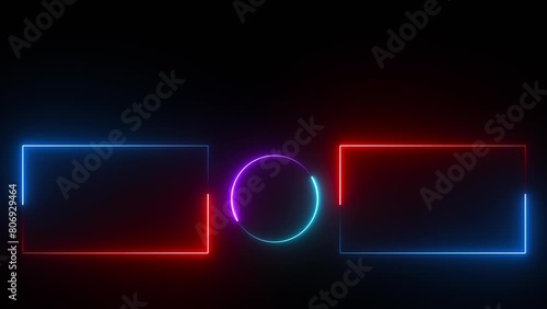 Wallpaper Mural Red and Blue Neon End Screen Frame Isolated On Black Background. Seamless Loop  Torontodigital.ca
