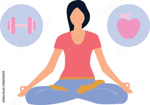 Girl doing yoga for fitness.
