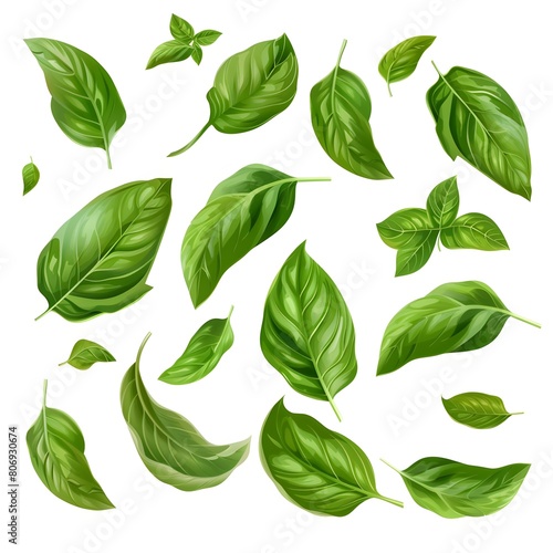 green leaves seamless pattern Generative AI