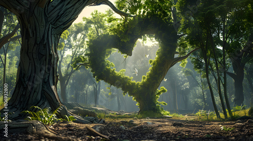 tree in the woods heart shape © Imtiaz