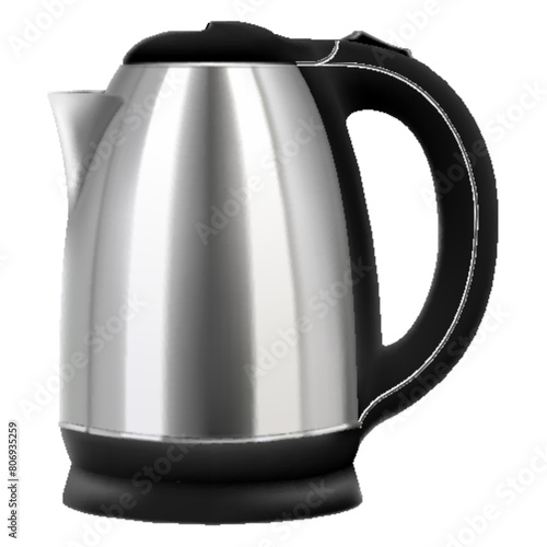 Electric kettle isolated on a white background. Realistic 3d vector