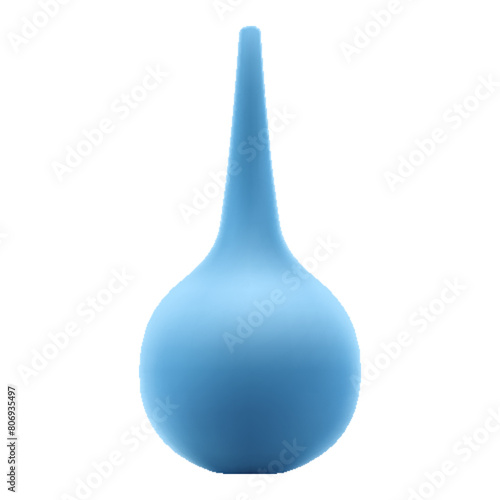 Medical rubber enema , isolated on transparent background. Realistic 3d vector. Pear realistic enema vector illustration.