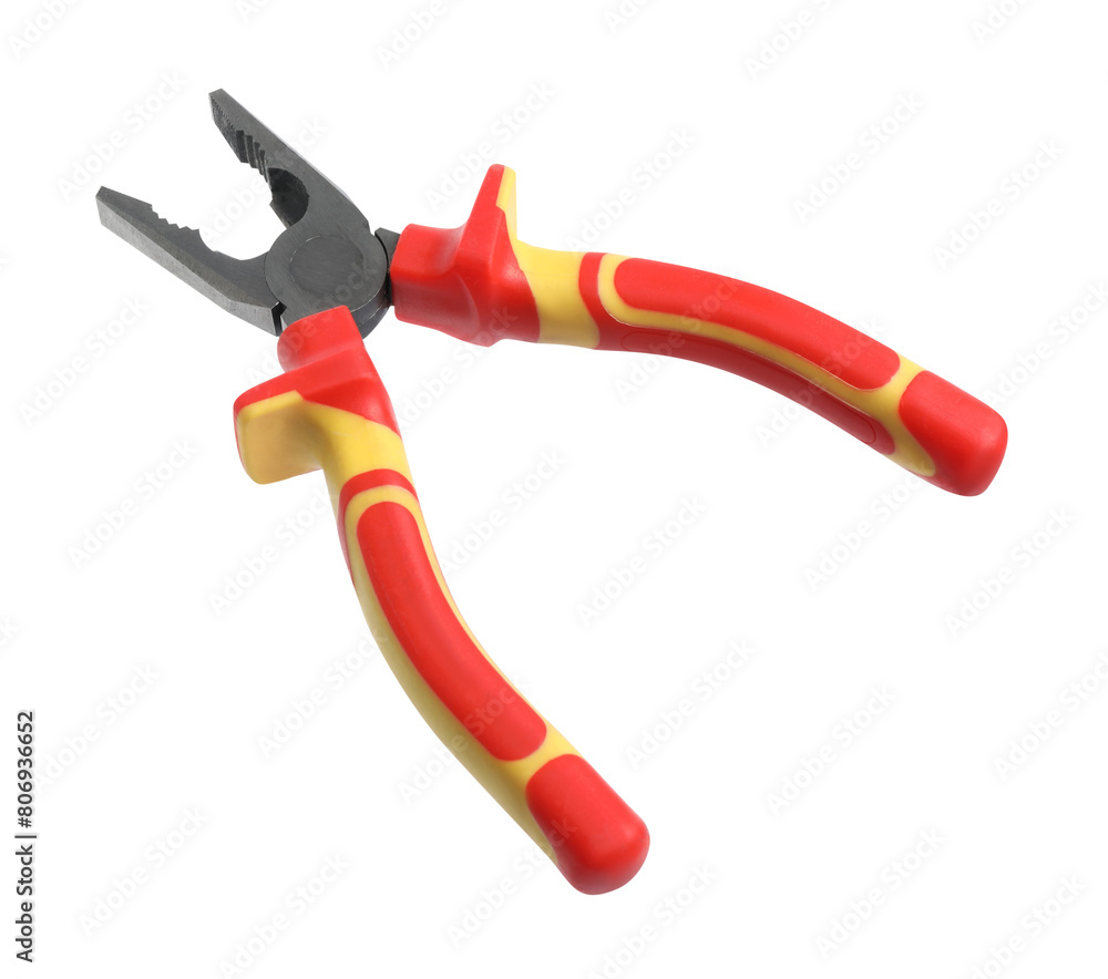 New combination pliers isolated on white. Construction tool New combination pliers isolated on white. Construction tool